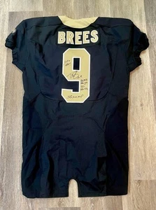 2015 Drew Brees Saints Signed Team Issued Jersey with 4 Inscriptions Beckett LOA - Picture 1 of 7