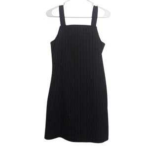 Prima Donna 90s Grunge Square Neck Black Pinstripe Sleeveless Dress Size M - Bild 1 von 7
