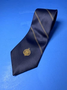 Vintage Krawatte United States Naval Academy blau gold gestreift Wappen - Bild 1 von 7