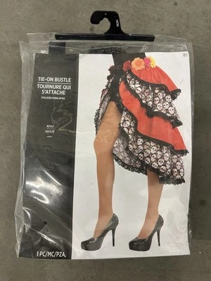 Disfraz Día de Muertos para mujer bullicioso corbata falda flores rojas calavera vacaciones 1 pieza Foto 1 de 2