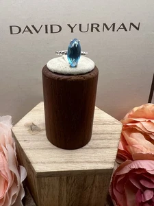 DAVID YURMAN Color Classics Blautopas Vorsteckring Sterlingsilber Größe 7 - Bild 1 von 12