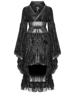 Punk Rave Pyon Womens Gothic Kimono Dress Jacket Black Steampunk Lolita Geisha - Picture 1 of 11