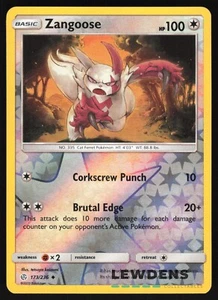 Zangoose - 173/236 - Reverse Holo Uncommon - Cosmic Eclipse - Pokemon Card - Picture 1 of 2