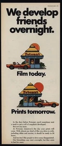 1972 FOTOMAT - Retro 1970's One-Day Film Processing Drive-Up Kiosk VINTAGE AD - Picture 1 of 1