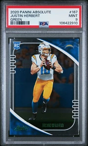 JUSTIN HERBERT 2020 Panini Absolute NFL Football Rookie RC #167 PSA 9 - Picture 1 of 1