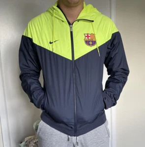 Selten Fcb Nike Windrunner Jacke Glanz Nylon Jacke Barcelona Gelb Schwarz S - Bild 1 von 7