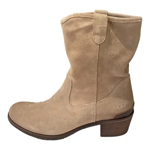 UGG Boots Women’s Sz 6 Briar Sugar Pine Brown Leather Mid Calf 1009198 *GC - Picture 1 of 9