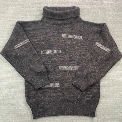 Suéter Vintage B Altman Mujer L Marrón Lana de Cordero Angora Cuello Alto Tejido Clásico Foto 1 de 4