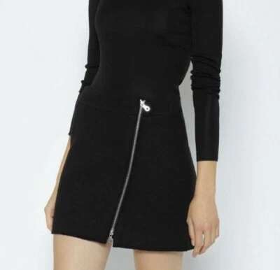 Женская шерстяная юбка Joie Black Tyree на молнии спереди РАЗМЕР M #C1 - Изображение 1 из 4