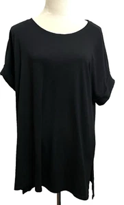 Zenana Pullover Women 1 X Black Scoop Neck Short Sleeve Cuffed Short Sleeves - Picture 1 of 7