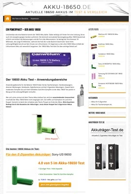 Affiliate Webprojekt / Website Verkauf (Inkl. Domain) Marketing Akku Batterien - Bild 1 von 2