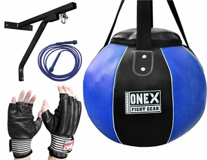 Maize Punch bag Filled Heavy Boxing Bag Round Shape Punching Training MMA Set 1X - Picture 1 of 7