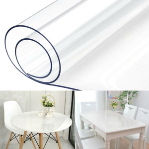 Plastic PVC Tablecloth Transparent Protector Waterproof Dining Clear Table Cover