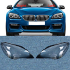 For Bmw F12 F13 6-Series 2016-18 Car Front Headlight Lens Cover+ Seal Glue Lh+Rh