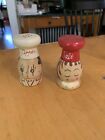 VTG Hand made In Japan Wood Salt And Pepper Shakers Chefs Woodware p103