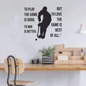 Game is Good Eishockey Zitat Vinyl Wandbild Aufkleber Heim Zimmer Fitnessstudio Wandtattoo - Bild 1 von 4