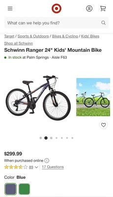 SCHWINN Ranger 男孩 山地自行车 24 英寸 全新 完全组装 - 仅本地拾取🚲 — 第 1/4 张图片