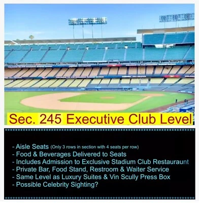 (2) Dodgers vs Marlins Tix 4/29/25* Executive Club Level w/Stadium Club Access * - Image 1 of 4