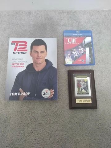 Tom Brady New England Patriots Football card, Blueray & New Tom Brady Book Lot! Cover