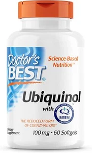 Doctor's Best ubichinolo con Kaneka 100 mg 60 softgels CoQ10 supporto energetico cardiaco - Foto 1 di 6