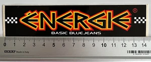ADESIVO STICKER ENERGIE BASIC BLUE JEANS SFONDO NERO VINTAGE ANNI 80 NUOVO - Foto 1 di 1