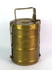 Old Indian Brass Three box Tiffin Vintage Design old Look Lunch box G66-721