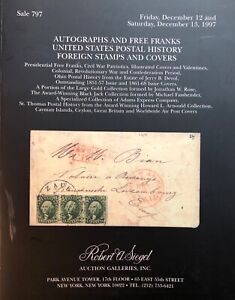 Autographs and Free Franks auction catalog, Robert A. Siegel, Sale 797 (232page)
