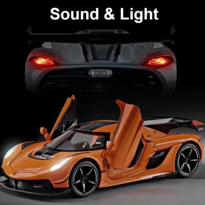 1:22 Scale Jesko Super Car Diecast Model with Light, Music, Pull Back for Boys - Image 1 of 4