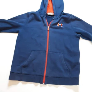 Under Armour Hoodie Mädchen Large YLG blau Kapuzen Logo Sweatshirt Full Zip - Bild 1 von 11