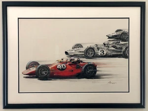 Indianapolis 500 painting by Volpe, STP Turbine Car, Parnelli Jones, Indy Amoco - Picture 1 of 12