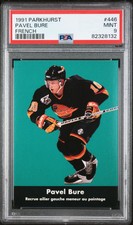 1991-92 Parkhurst French Pavel Bure #446 Rookie RC PSA 9 MINT Tough 8132!