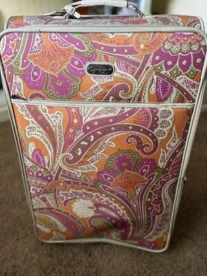 Jessica Simpson Paisley Floral Print rolling suitcase - Large Size - EUC - Image 1 of 4