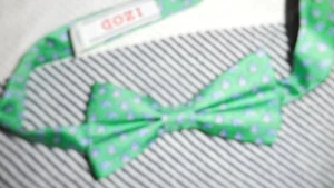 euc Izod angel fish 100% silk bow tie mens  to 18 " free ship USA - Picture 1 of 2