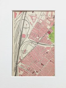 Vintage 1940s Liverpool Map - Mounted - Toxteth, Sandown, Wavertree Park (10) - Picture 1 of 1