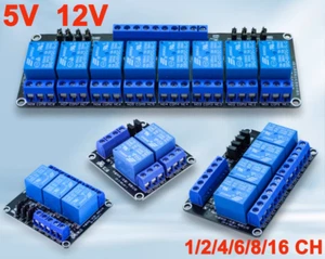 5V/12V Relais Platine Modul Optokoppler LED für Arduino PiC ARM 1/2/4/6/8 Kanal - Bild 1 von 18