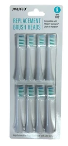 8 Pack Replacement Toothbrush Brush Heads - HELPS REMOVE MORE PLAQUE GENTLY - Picture 1 of 3