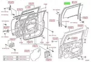 Toyota FJ Cruiser 07-14 Driver & Passenger Door Window Glass Runner Genuine OEM - Picture 1 of 1