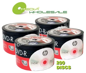 200 HP Blank 16X DVD-R DVDR Logo Branded 4.7GB Media Disc 4x50pk - Picture 1 of 5