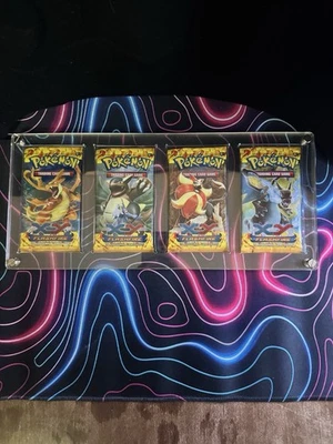 Pokemon XY Flashfire Booster Pack Sealed - X4 Full Art Set In Acrylic Case - Image 1 of 4