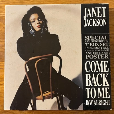Janet Jackson Come back to me 1990 A&M Records USAB 681 ltd box + poster + badge - Image 1 of 4