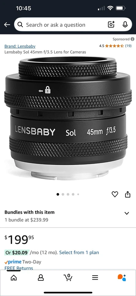 Lensbaby Sol 45mm f/3.5 lens for Sony e - Image 1 of 1