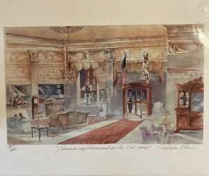 Francis Scott Key Hotel Frederick MD Print Homewood Lobby 1999 Signed R. Pearl - Picture 1 of 5