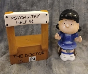 Vintage PEANUTS Lucy Psychiater Büro magnetische Salz & Pfefferstreuer Westland - Bild 1 von 12