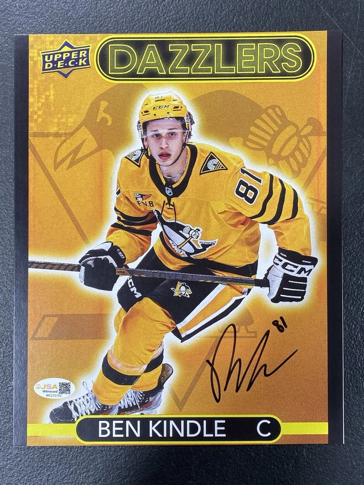 Foto personalizada firmada por Ben Kindel 8x10 Pittsburgh Penguins Dazzlers JSA Foto 1 de 1
