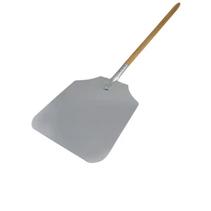 Pizza Peel Aluminium Chrome Wooden Handle Peel 12 x 14" Blade 52" L - Picture 1 of 1