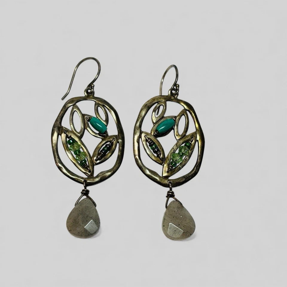 Silpada Sterling 925 Silver Turquoise Bead Dangle Earrings W2213 - Image 1 of 4