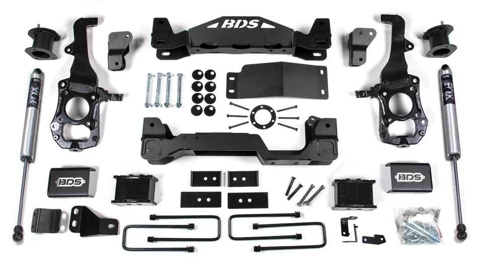 Kit de elevación BDS 6", amortiguadores Fox 2.0, travesaño, bloque de 5", Ford F-150 2021-2025 4x4 Foto 1 de 1