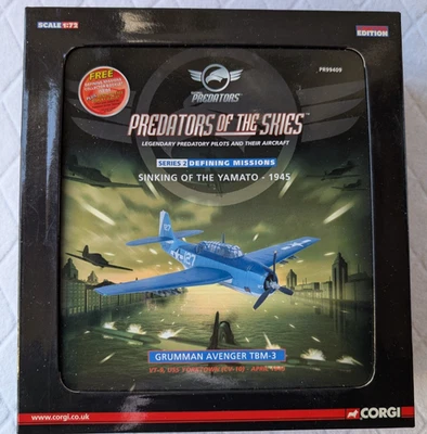 Corgi Predators Of The Skies Grumman Avenger TBM-3 PR99409 1:72 Blue NEW in Box - Image 1 of 4