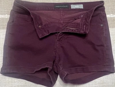 Pantalones Cortos Mujer Granate Midi Talla 6 Aeropostale Algodón Poliéster Spandex Foto 1 de 4