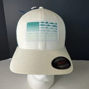 Columbia PFG FISH FLAG Ball Cap Unisex S/M NWT White, Teal Ombré Logo - Picture 1 of 17